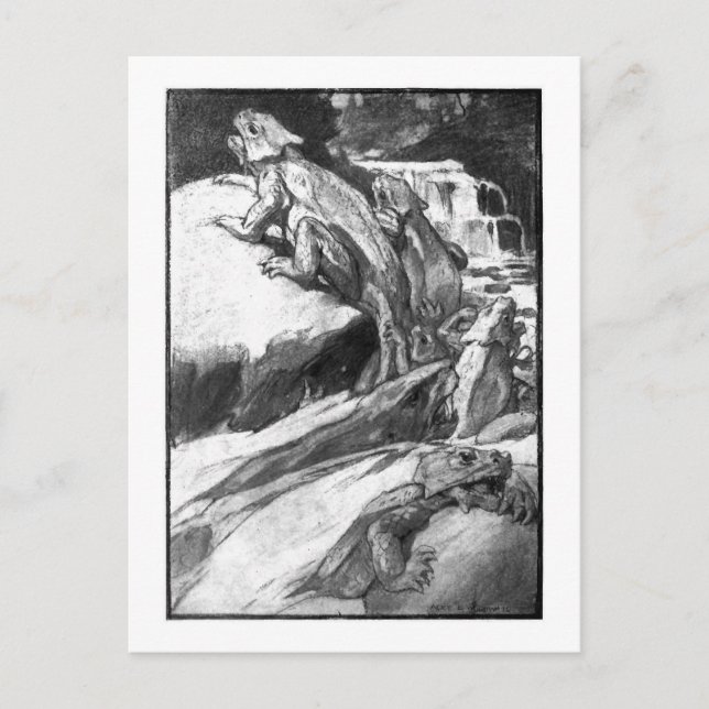 Alice B. Woodward: Permian Reptiles art postcard (Front)
