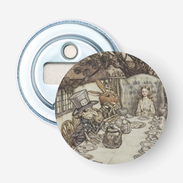 Alice Birthday Unbirthday Rabbit Hatter Party Bottle Opener (Front)