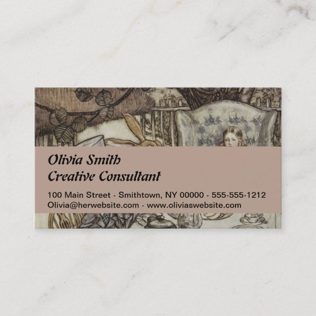 Alice Birthday Unbirthday Rabbit Hatter Party Business Card (Front)