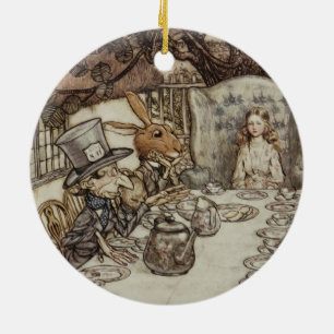Alice Birthday Unbirthday Rabbit Hatter Party Ceramic Ornament