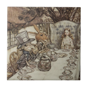 Alice Birthday Unbirthday Rabbit Hatter Party Ceramic Tile