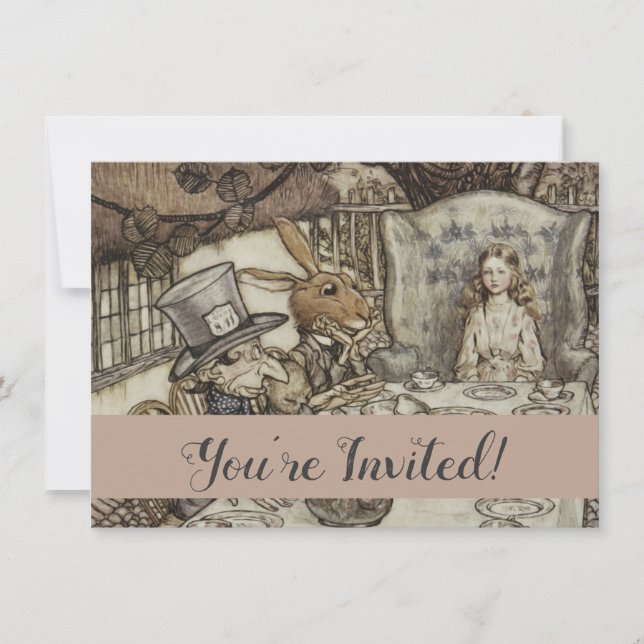 Alice Birthday Unbirthday Rabbit Hatter Party Invitation (Front)