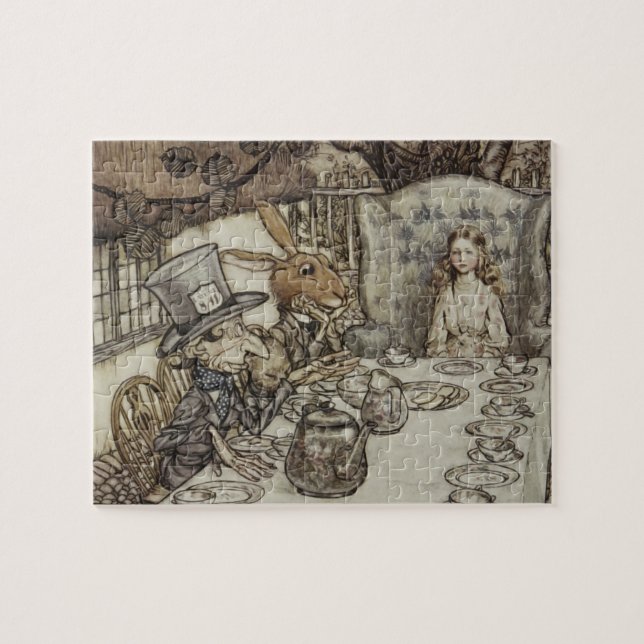 Alice Birthday Unbirthday Rabbit Hatter Party Jigsaw Puzzle (Horizontal)