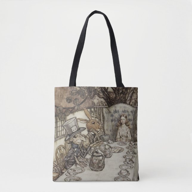 Alice Birthday Unbirthday Rabbit Hatter Party Tote Bag (Front)