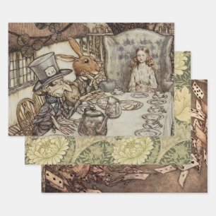 Alice Birthday Unbirthday Rabbit Hatter Party Wrapping Paper Sheet