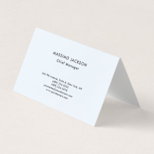 Alice Blue Stylish Plain Simple Professional Class Business Card