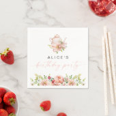 ALICE Blush Floral Birthday Tea Party Brunch Paper Napkin (Insitu)