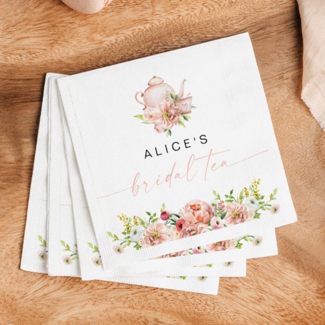 ALICE Blush Floral Bridal Tea Party Brunch Shower Napkin (Creator Uploaded)