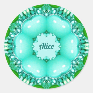 ALICE ~ Bright Abstract Fractal Pattern ~  Classic Classic Round Sticker
