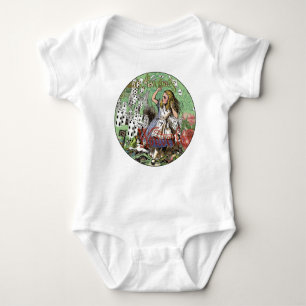 alice cards wonderland hatter rabbit  baby bodysuit