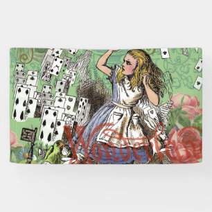 alice cards wonderland hatter rabbit  banner