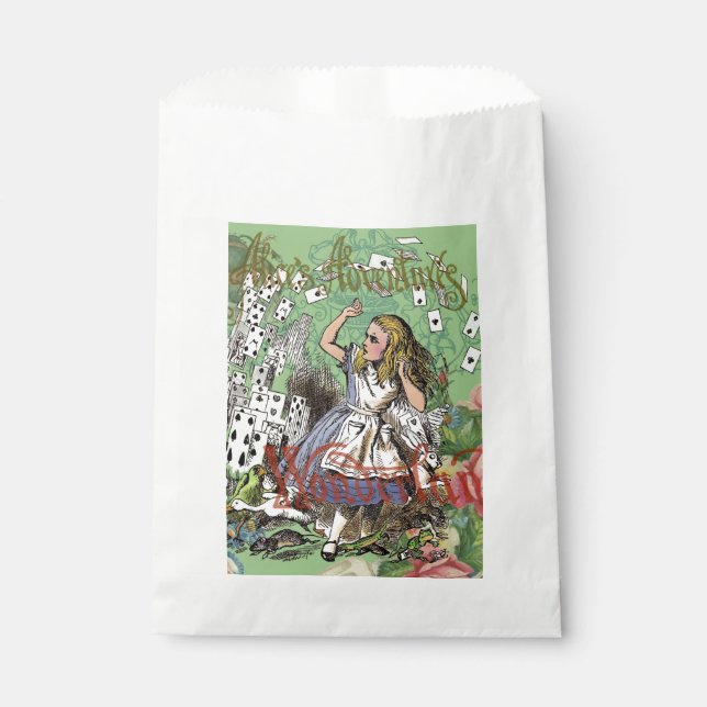 alice cards wonderland hatter rabbit  favour bag (Front)