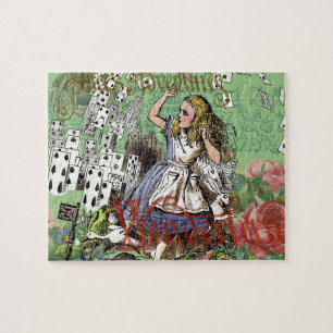 alice cards wonderland hatter rabbit  jigsaw puzzle
