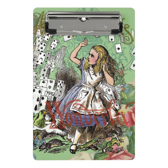 alice cards wonderland hatter rabbit  mini clipboard (Front)