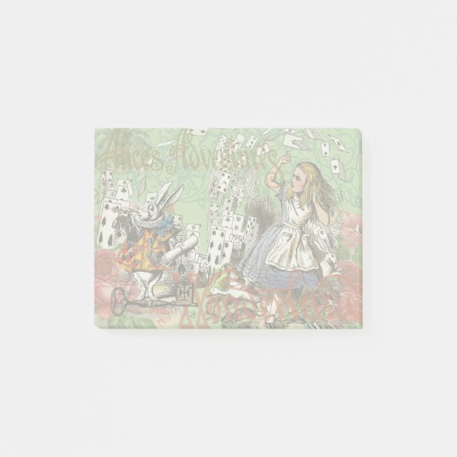 alice cards wonderland hatter rabbit  post-it notes (Front)