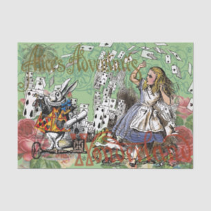 alice cards wonderland hatter rabbit  tissue paper