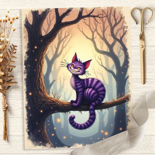 Alice Cheshire Cat Forest Scrapbook Paper