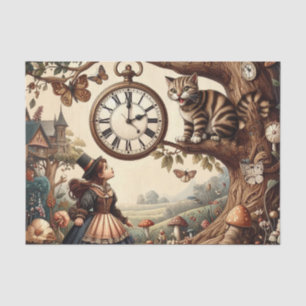 Alice & Cheshire Cat: Whimsical Wonderland Fantasy Tissue Paper