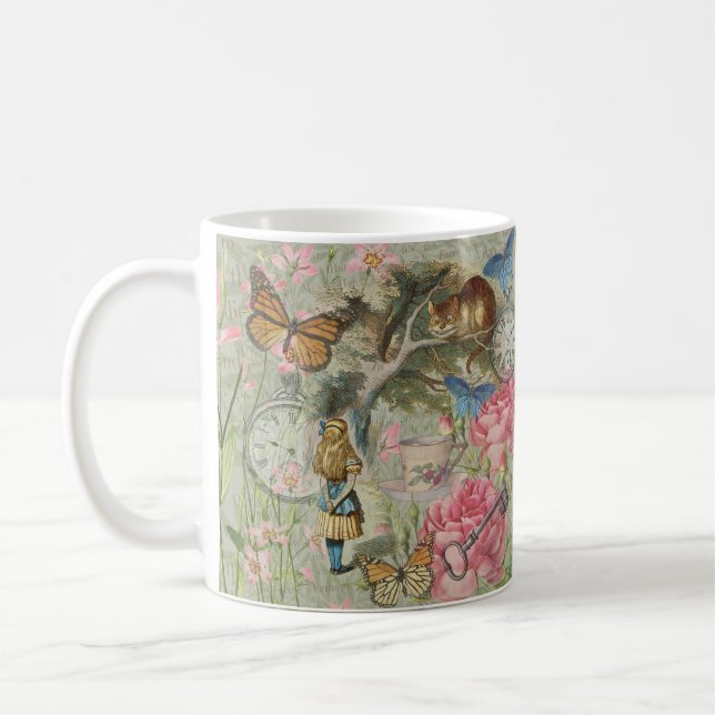 Alice Cheshire Cat Wonderland Tree Garden Coffee Mug (Left)