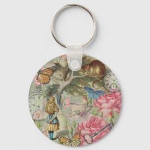 Alice Cheshire Cat Wonderland Tree Garden Key Ring