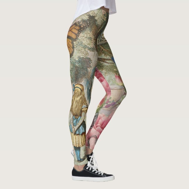 Alice Cheshire Cat Wonderland Tree Garden Leggings (Right)