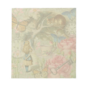 Alice Cheshire Cat Wonderland Tree Garden Notepad