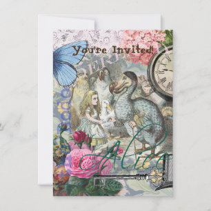 Alice Classic Wonderland Dodo Tenniel Art Invitation