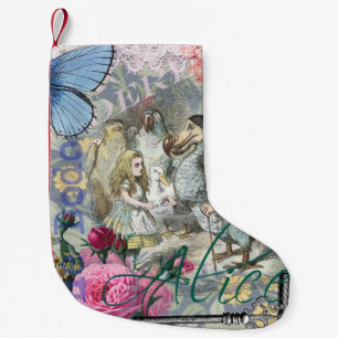 Alice Classic Wonderland Dodo Tenniel Art Small Christmas Stocking