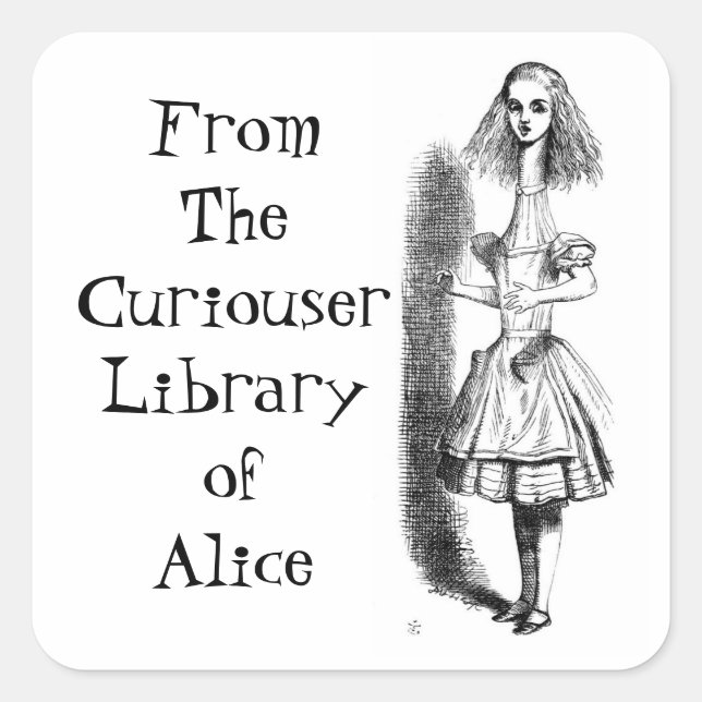 Alice Curiouser Bookplate Sticker (Front)
