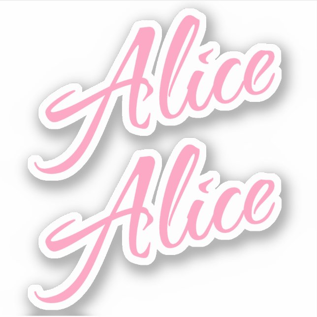 Alice Decorative Name in Pink x2 Sticker (Front)
