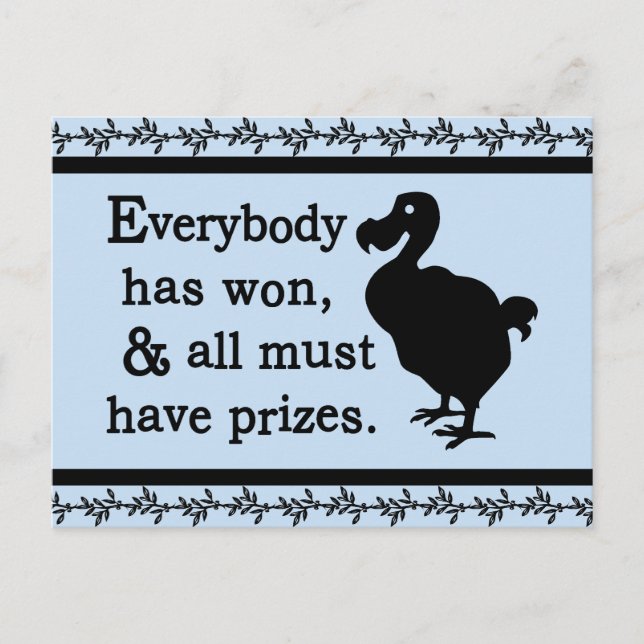 Alice Dodo Everybody Has Won Postcard (Front)