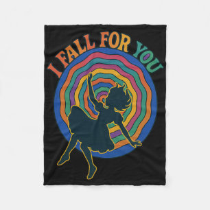 Alice Down Rabbithole I Fall For You Love Valentin Fleece Blanket