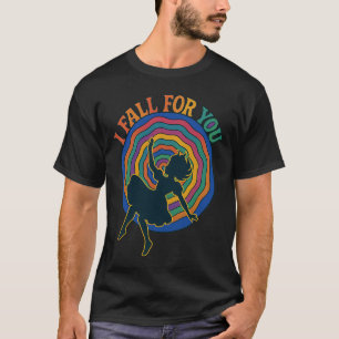 Alice Down Rabbithole I Fall For You Love Valentin T-Shirt