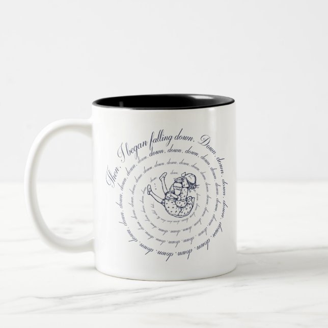 Alice Down The Rabbit Hole Two-Tone Coffee Mug (Left)