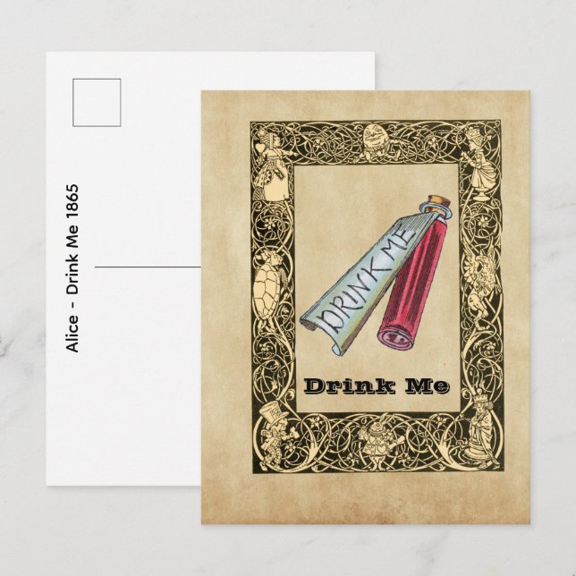 Alice - Drink Me  1865 Postcard (Front/Back)