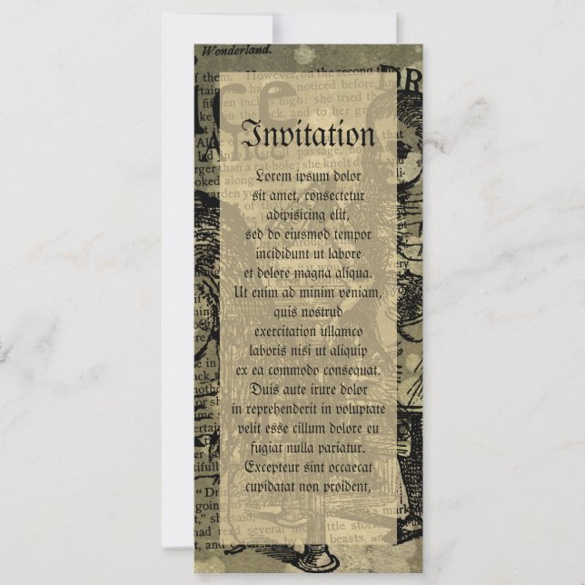 Alice Drink Me Collage Invitation (Front)