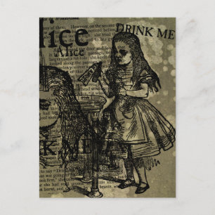 Alice Drink Me Collage Postcard