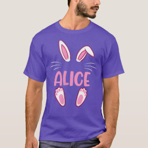 ALICE Easter Bunny Funny Novelty Womens Custom Nam T-Shirt