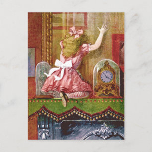 Alice Falls Through The Mirror Postcard