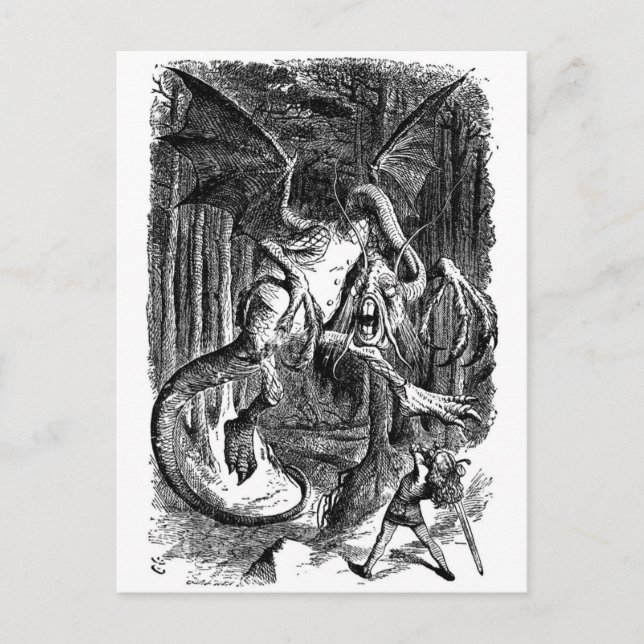 Alice Fighting the Jabberwocky Postcard (Front)