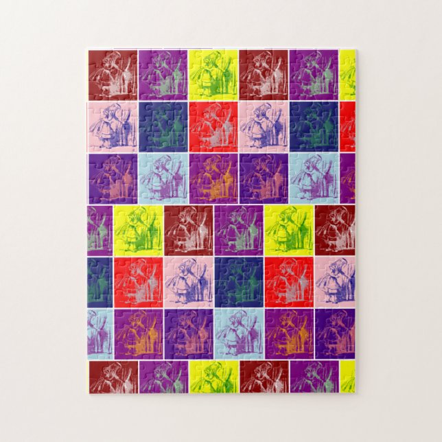Alice finding a little door pop art jigsaw puzzle (Vertical)