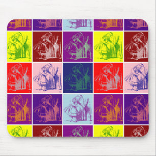 Alice finding a little door pop art  mouse pad