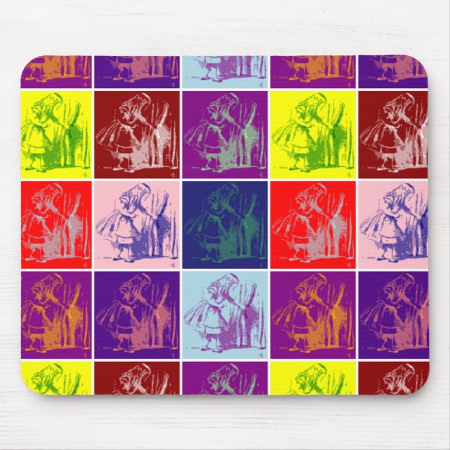 Alice finding a little door pop art  mouse pad (Front)