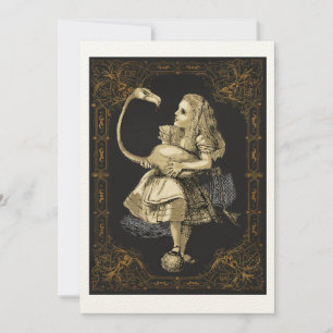Alice & Flamingo Alice Wonderland Party Invitation