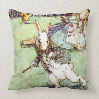 Alice Follows the White Rabbit to Wonderland Cushion