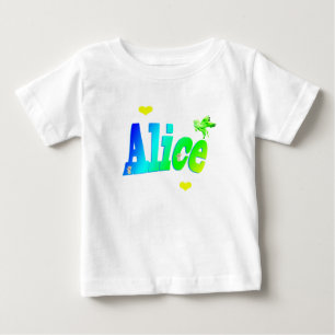 Alice, Girls Name Logo With Hearts, Baby T-Shirt