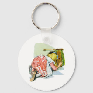 Alice glimpses Wonderland through a tiny door! Key Ring