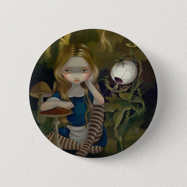 "Alice in a Bosch Landscape" Button (Front)