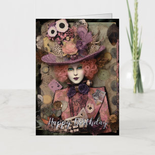 Alice in a fancy hat Birthday Foil Greeting Card
