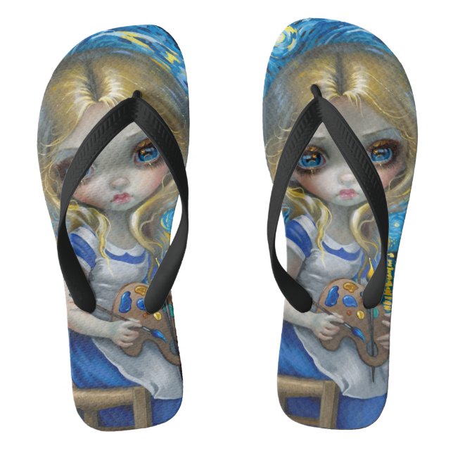 "Alice in a Van Gogh Nocturne" Thongs (Footbed)